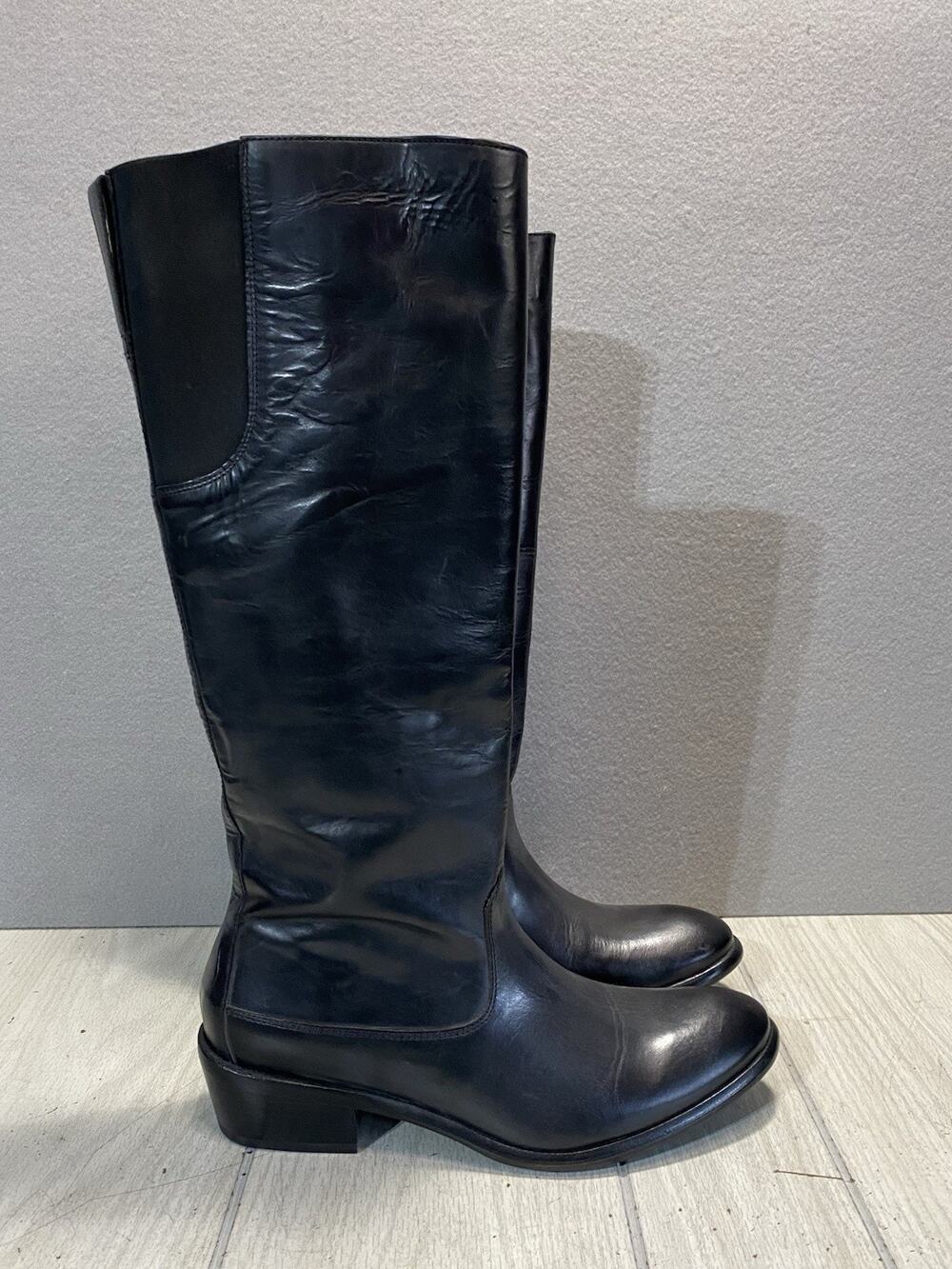 Ariat Womens Tall Black Leather Riding Boot w/ Full Inner Zipper Size 10B